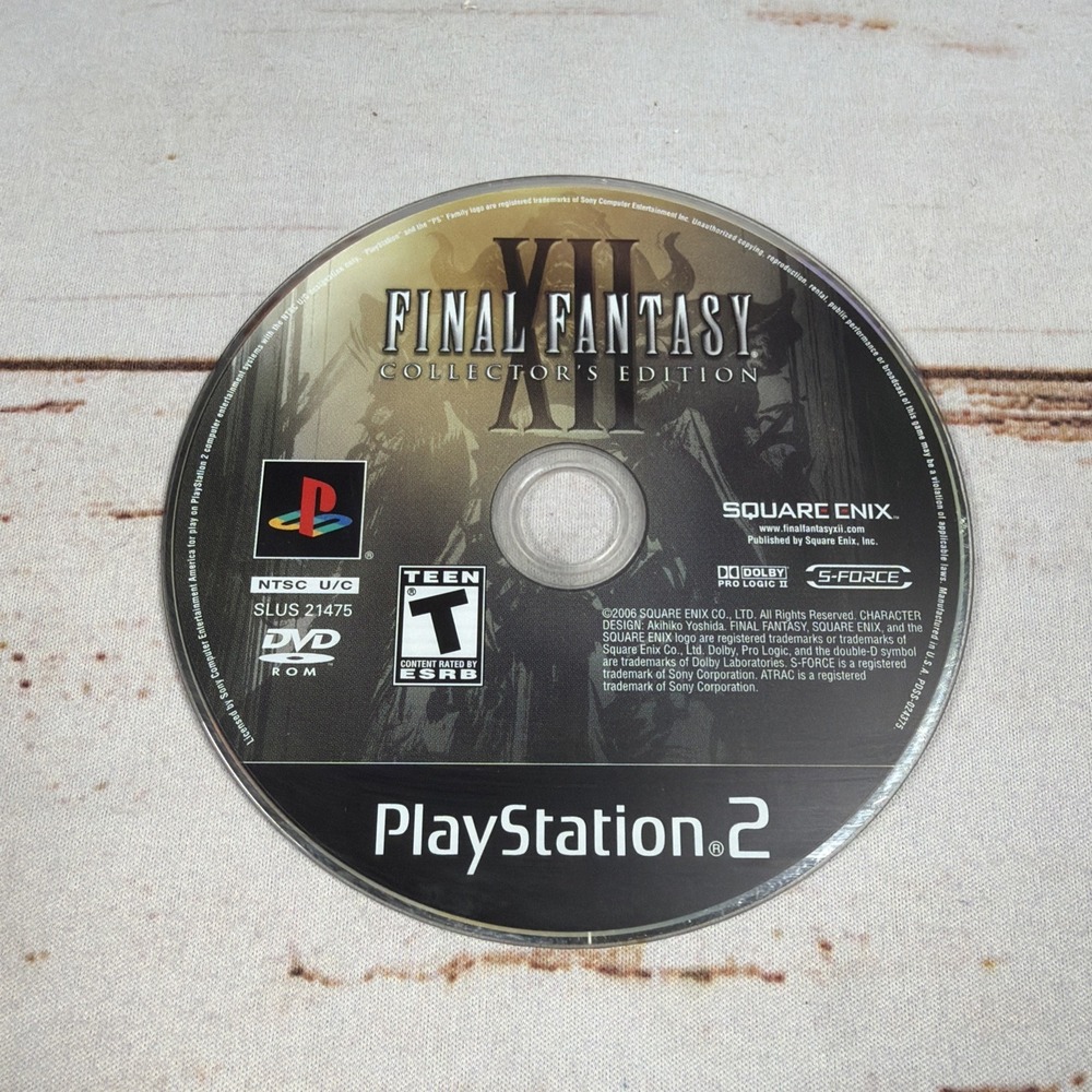 Final Fantasy XII Collector's Edition PS2 Disc Square Enix Resurfaced Tested
